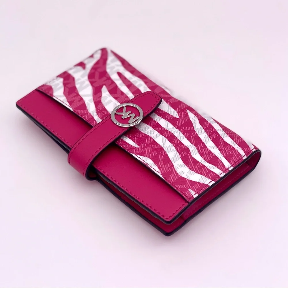 Michael Kors Greenwich Medium Signature Logo Wallet Dragonfruit Multi